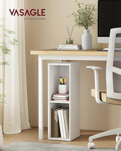 VASAGLE Bookshelf, 2-Tier Bookcase, 7.9 x 9.4 x 25 Inches
