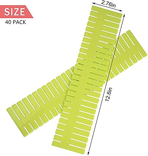 40Pcs Drawer Dividers, Adjustable Drawer Organizer for Socks, Underwear, Makeup, Can Help Tidy Kitchen, Bedroom, Dresser