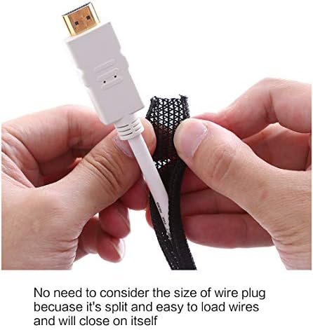 Alex Tech 25ft - 1/4 inch Cord Protector Wire Loom Tubing Cable Sleeve Split Sleeving for USB Cable Power Cord Audio Vid