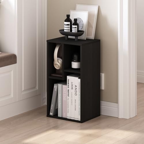 Furinno DALY Book Shelf, 3-Cube Bookshelf, Cube Storage Organizer Bookcase with Irregular Compartments, 9.4 x 11.7 x 21.