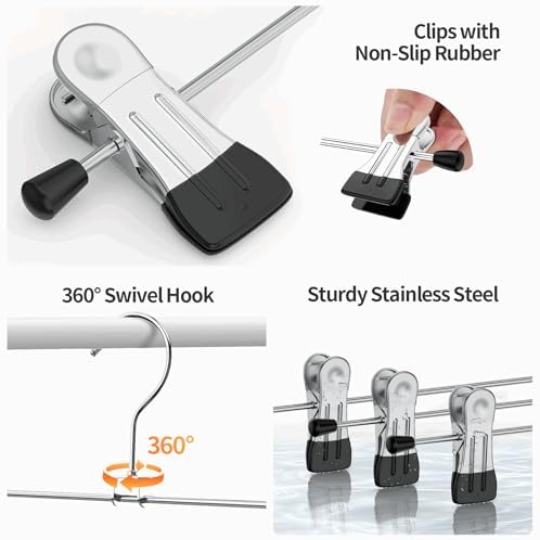 Pants Hangers with Clips Skirt Hangers for Women 10Pack