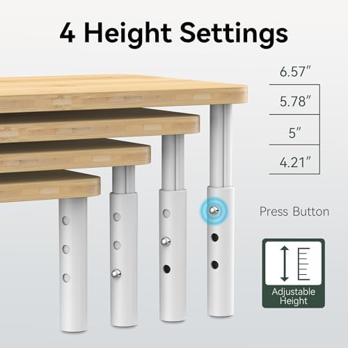 Bamboo Cabinet Organizer Shelf 2 Pack, Height Adjustable