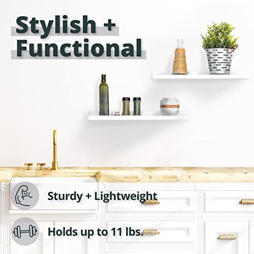Picture Shelf, Greenco Set of 2 Wall Mounted Photo Ledge Floating Shelves for Bedroom, Living Room, Kitchen, Bathroom, N