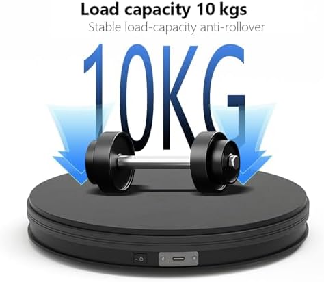 YVV Rotating Display Stand 9.84 Inch, 360° Motorized Turntable Display, USB Powered Spinning Display Platform for Produc