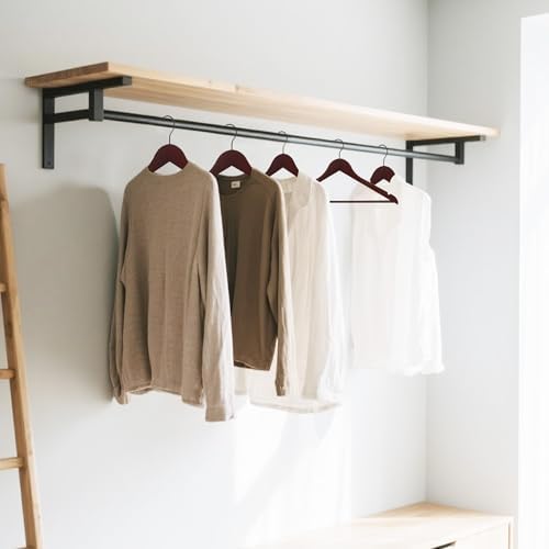 Wooden Clothes Hangers with Pants Bars, Mahogany, 108-Pack