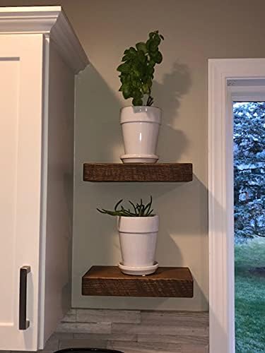 joelsantiques x2-18 Inch Wooden Floating Shelves for Wall -18x6x2 in -Made of Natural Wood - Long Heavy Duty Rustic Wall