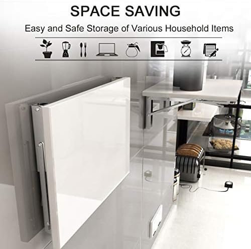 YUMORE Folding Shelf Bracket 14",Heavy Duty Stainless Steel Collapsible Shelf-Bracket Max Load 330lbs Wall Mounted Table