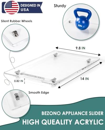 Appliance Slider – Sliding Tray for Coffee Maker, Clear Acrylic 9.8 * 14 In