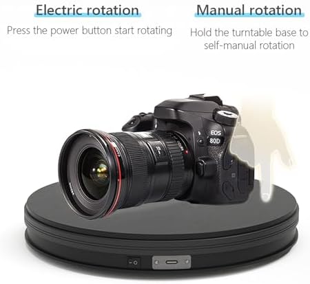 YVV Rotating Display Stand 9.84 Inch, 360° Motorized Turntable Display, USB Powered Spinning Display Platform for Produc