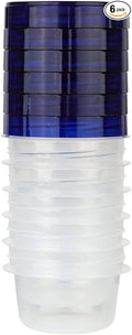 [4 Oz - Blue - 6 PK] Twist Top Food Storage Containers | Leak-Proof, Airtight Storage Canisters with Screw & Seal Lids | BPA-Free, Stackable, Reusable Kitchen Essentials, Snack | 4-Ounce