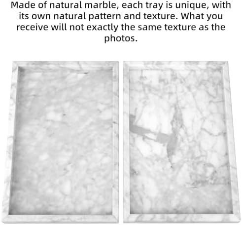 Marble Bathroom Vanity Tray, Carrara White, 12"x 8" x1.2"