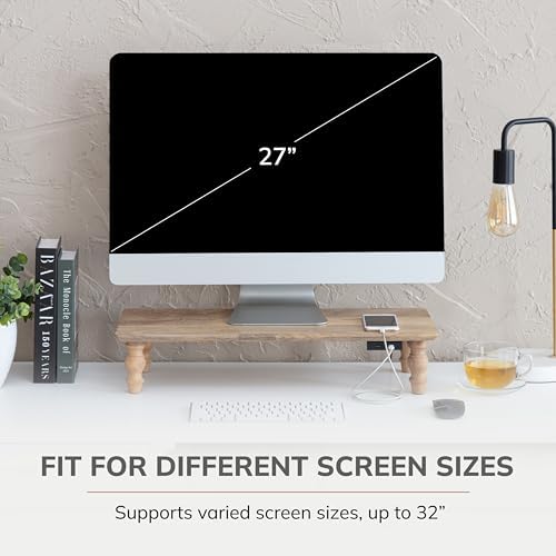 Anji Mountain Monitor Stand for Desk - Desktop Organizer & Laptop Riser, Ergonomic Monitor Riser, Space-Saving, Durable,