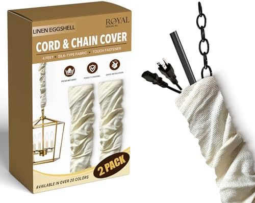 Royal Designs, Inc. Cord & Chain Cover 4 ft Silk Type Fabric, Chandelier Pendant Lighting Chain & Cable Management, Touc