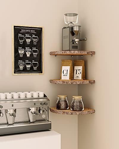 Corner Floating Shelves 3Pcs Wood Corner Shelf Rustic Wall Corner Shelf