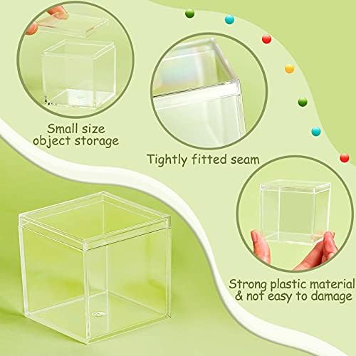 Blulu 8 Pcs Clear Acrylic Box with Lid, 2.6 x 2.6 x 2.6 Inch, Classic Style