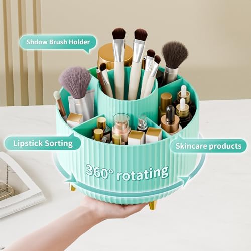 fanado 360° Rotate Makeup Brush Holder Organizer, Makeup Organizers Countertop, Makeup organization and Skincare Storage