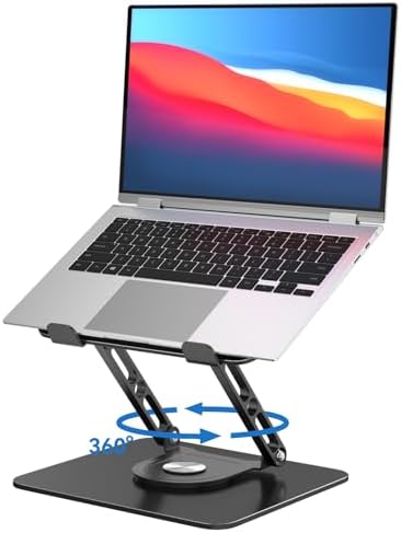 Laptop Stand for Desk Adjustable Computer Stand with 360 Rotating Base Ergonomic Laptop Riser Mount for Desk Foldable Pr