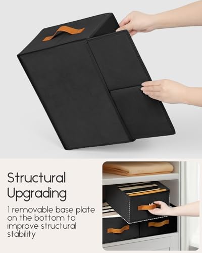 Homsorout Closet Organizers and Storage - Fabric Clothes Organizer with Handles, Foldable Jeans Organizer for Clothes, D