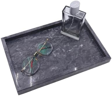 African Natural Marble Tray, 11.8"x7.8" Coffee Table Vanity/Decorative Tray for Jewerly, Watch, Perfume, Rectangle Genui