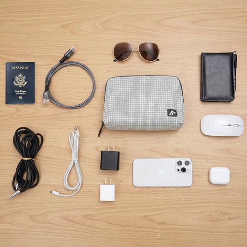 simtoper Electronic Organizer Travel Case – Waterproof Cable Bag for Cord, Charger, Hard Disk, Power Bank – Small Tech S