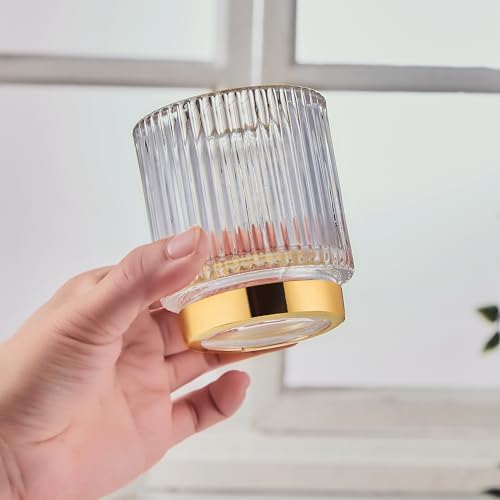 Makeup Brush Holder Organizer,Toothbrush Holders,Desk Pen Pencil Holder,Multifunctional Vintage Glass Brush Cup（S/White/