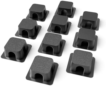 Magnetic Cable Organizer – Desktop Multipurpose Cord Keeper & Cable Management Clip for Home & Office (Black Block 10Pcs