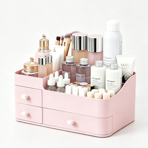 Makeup Organizer with 3 Drawers, Bathroom Counter Organizer.