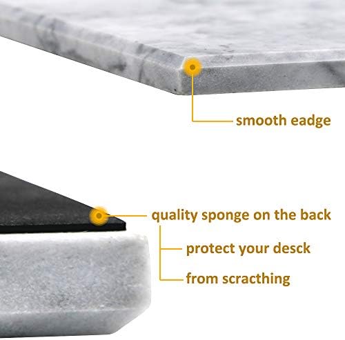 Rectangular Marble Vanity Tray for Counter, Bathroom, Dresser, Nightstand or Desk, 11-5/8" x 6-1/4"