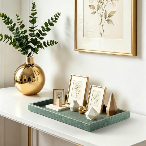 Real Natural Large Marble Tray for Bathroom, Vanity, Kitchen Counter