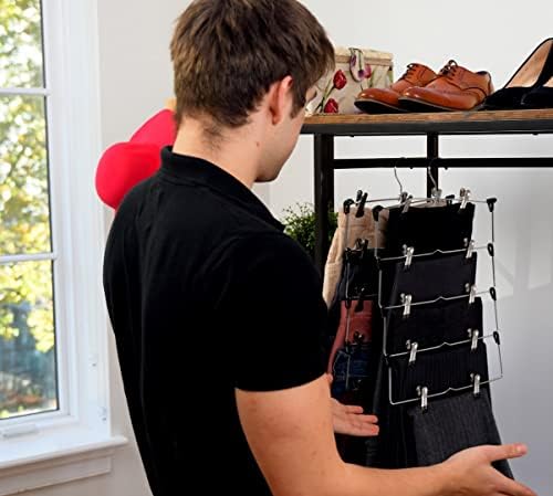 DEILSY™ 5-Tier Pants Hangers with Clips Non Slip Skirt Hangers 3 Pack