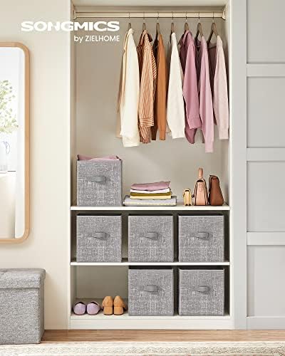 SONGMICS Storage Cubes, Set of 6, 11-Inch Foldable Closet Organizers