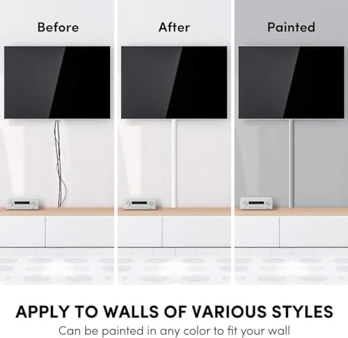 EVEO Cord Hider - 300” Cord Cover Wall Cable Hider, Cable Concealer, Wire Hiders for TV on Wall. Cable Management, Cord 