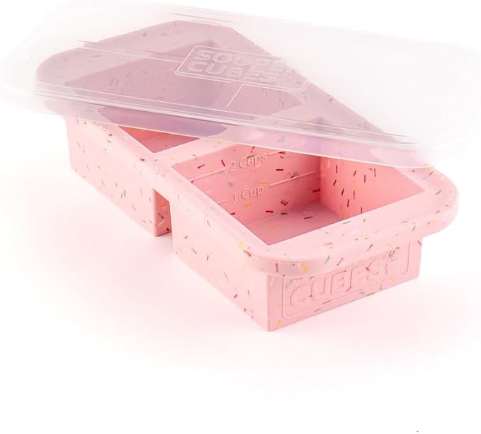 Souper Cubes 2 Cup Silicone Food Freezer Mold, Cotton Candy, 1-Pack | 100% Platinum-Cured Silicone Freezer Cube, Oven and Microwave Safe, Perfect for Freezing Lasagna, Casseroles and More