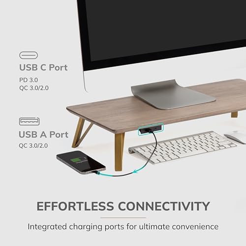 Anji Mountain Monitor Stand for Desk - Desktop Organizer & Laptop Riser, Ergonomic Monitor Riser, Space-Saving, Durable,