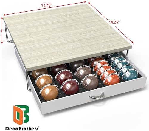 Deco Brothers Vertuo Pod Holder Drawer, Fits 30 Large or 60 Small Capsules