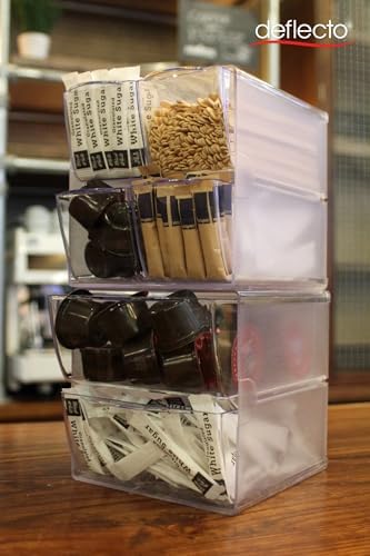 Deflecto Stackable Open Cube Organizer, Desk and Craft Organizer, Clear, Large, 6"W x 6"H x 12"D (350501)