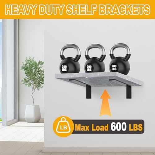 Countertop Support Brackets, Heavy Duty L Shelf Bracket 12'' x 6'' x2.5'' for Granite, Holds up to 300 lbs, L Bracket fo