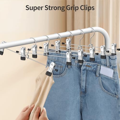 Pants Hangers with Clips Skirt Hangers for Women 30Pack