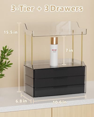 Anylady Bathroom Organizers and Storage, Makeup Organizer (Sturdy Durable Attractive), Ideal for Vanity, Countertop, Cou