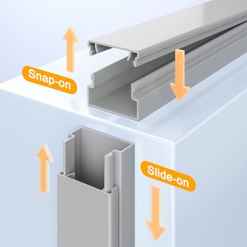 Delamu Grey Cord Hider, 157in Cord Covers for 2-3 Wires on Wall, TV Cable Hider Wall, Wire Covers for Cords on Wall, Cab