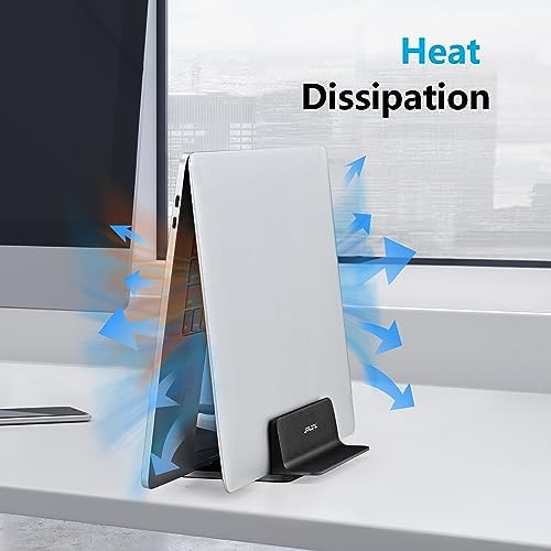 JARLINK Vertical Laptop Stand, Adjustable Aluminum Desktop Holder, Black
