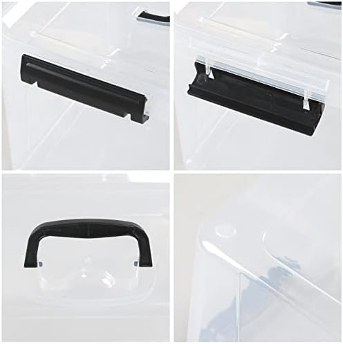 Esdiplot 10.5 L 4 Pack Clear Plastic Storage Box with Lid