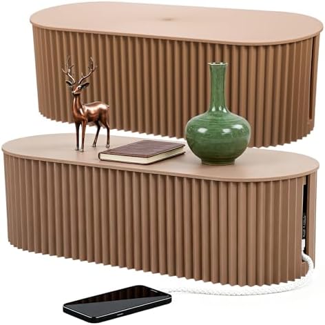 2 Pcs Large Cable Management Box, Plastic Cord Organizer for Power Strips, Surge Protectors, Chargers, Adapters, TV Comp