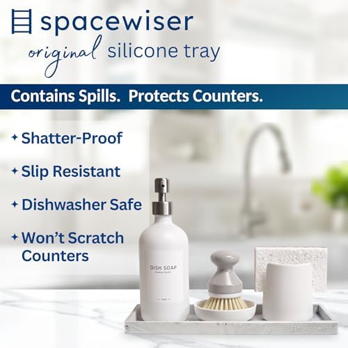Spacewiser Silicone Countertop & Vanity Bathroom Tray – 2 PC 11.7"