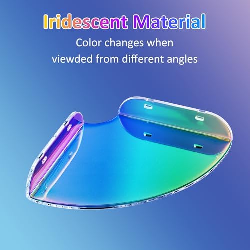 Sezanrpt 7x7 Inch Corner Shelf Wall Mount Set of 2, Iridescent Acrylic Corner Floating Shelves, Corner Wall Organizer Sh