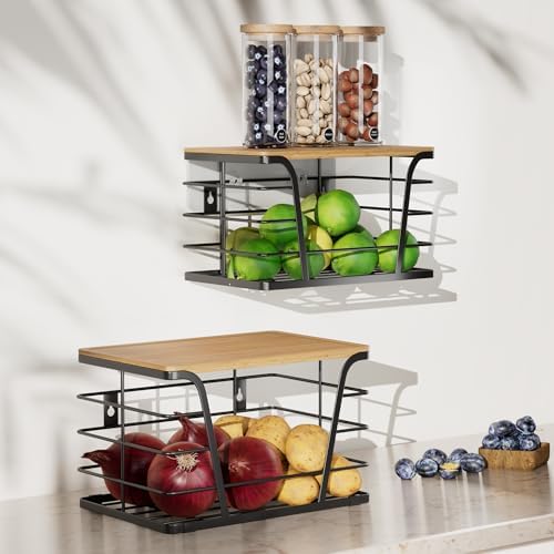 TIDIIABODE 2 Pack Extra Large Pantry Storage Organizers, Pantry Baskets organization, Potato and Onion Storage Bin, Wall