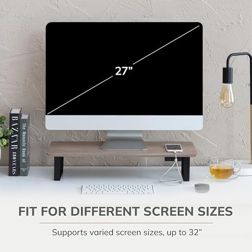 Anji Mountain Monitor Stand for Desk - Desktop Organizer & Laptop Riser, Ergonomic Monitor Riser, Space-Saving, Durable,