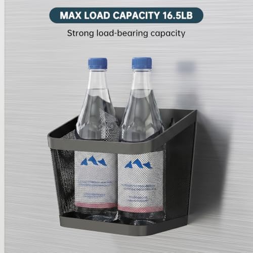 3Pcs Magnetic Spice Rack for Refrigerator, Black Magnetic Shelves(Small)