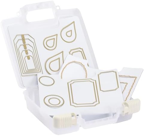 Vaessen Creative Magnetic Stamping Stencils and Embossing Folders Plastic Storage Box for Carrying and Storing Metal Cut