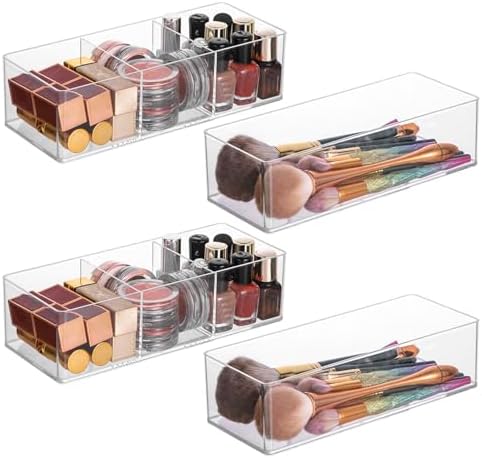 Acrylic Organizer 4-Piece Makeup Organizer Set